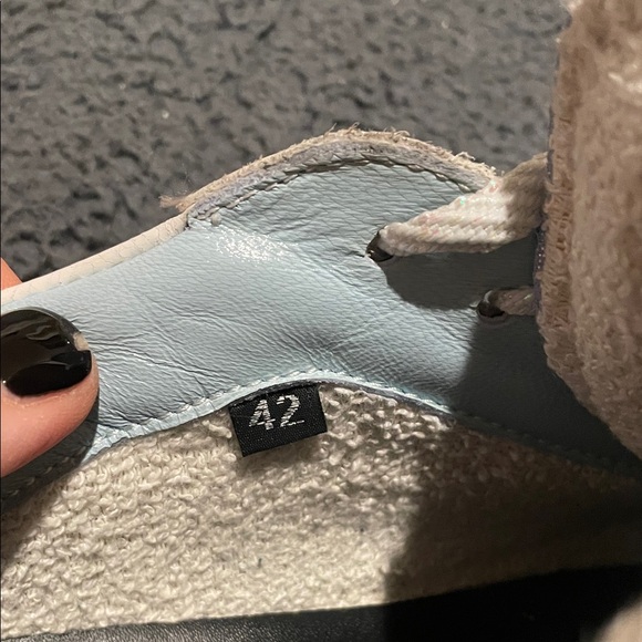 P448 Cream and Gray Casual Sneakers Platforms 42 - Picture 4 of 11